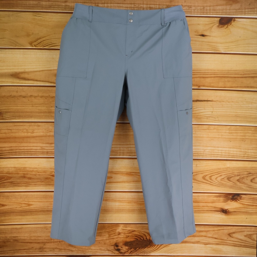 St. John's Bay Activewear Pants Womens Sz 20W Gray Stretch Waist Pockets NWT $49